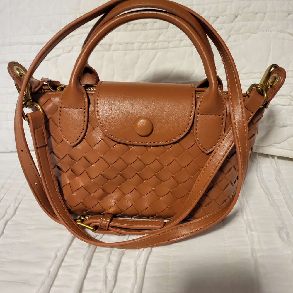 Expressions Tan Woven Mini Bag